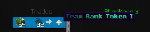 Trade showing Team Rank Token I as the result