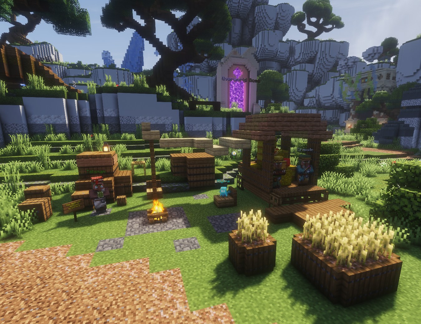 The RageMines miscellaneous area with food and utility NPCs