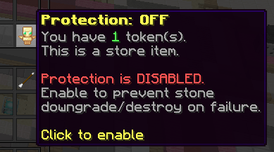 Reforge Protection toggle shown as disabled in the Reforge GUI